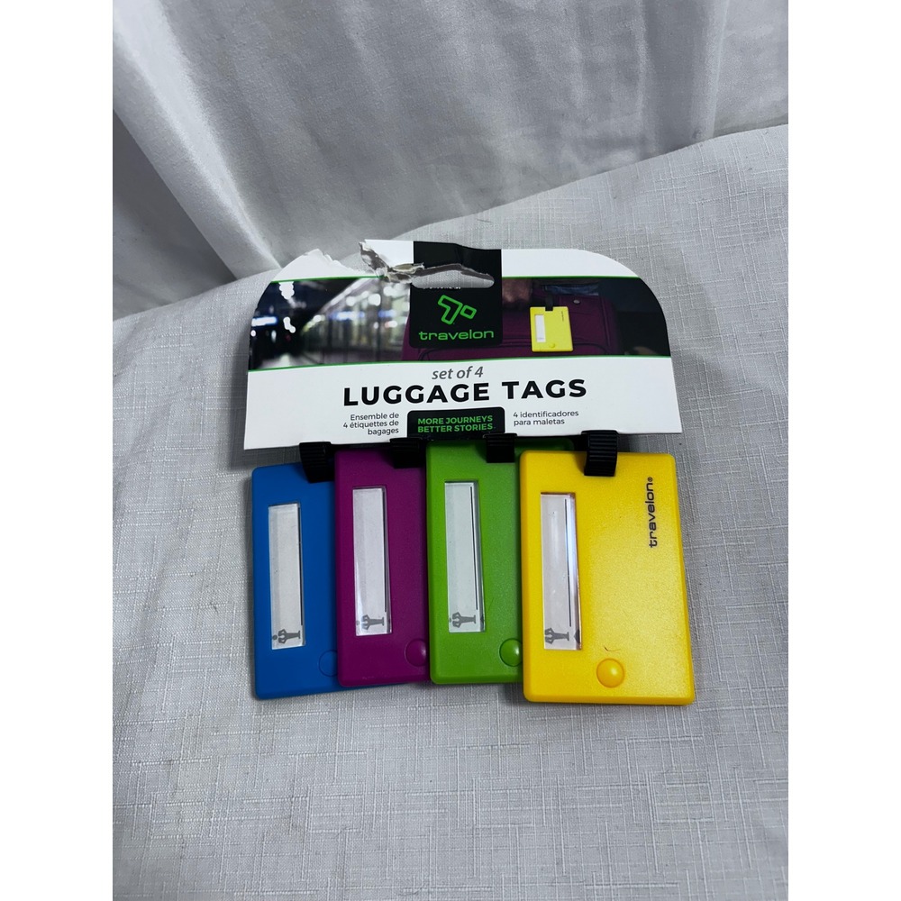 Travelon Luggage Tags Set of 4 OS Multicolor Plastic Privacy ID Labels Unisex